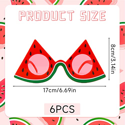 FINGOOO 6 Pairs Watermelon Party Sunglasses,Fruit Shape Watermelon Glasses Hawaiian Tropical Luau Theme Party Accessories3