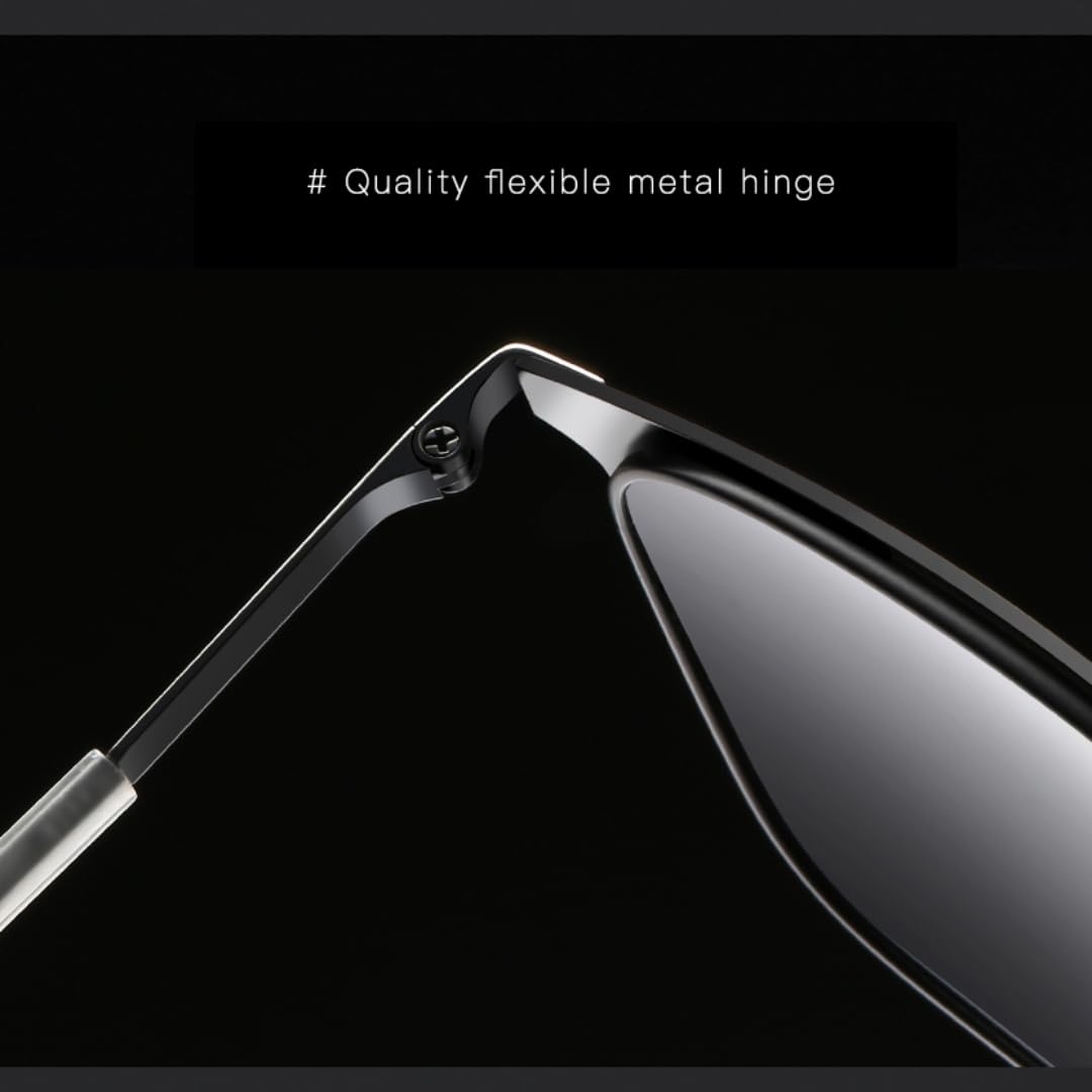 Metall-Sonnenbrille mit polarisierenden Gläsern, UV-Schutz 400, für Damen und Herren, geeignet für Nachtfahrten, Strand und Fahrrad.