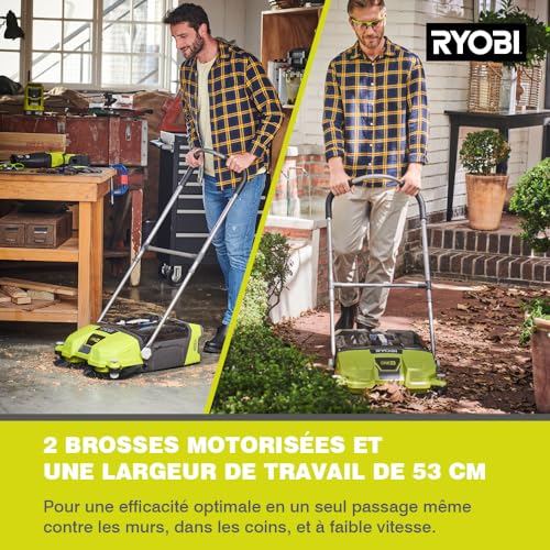 Balayeuse Motorisée RYOBI R18SW3-0 – 18V, Largeur 533 mm, Collecteur 17 L - vue 8