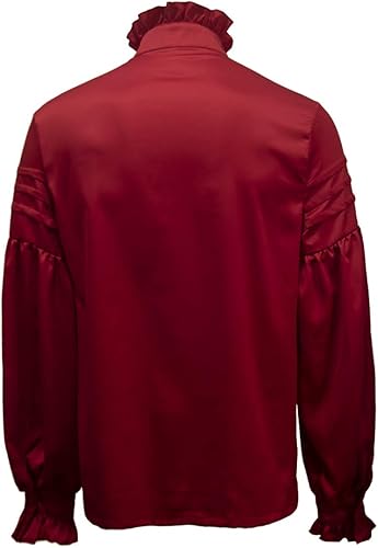 Miniatura 2 de Crubelon Camisa de pirata para hombre, estilo vampiro, renacentista, medieval, victoriano, gótico, ropa