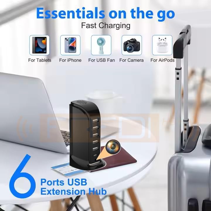 Image of FREDI HD PLUS WiFi Charger Camera 1080P | Hidden Indoor Security Camera | Live View Anywhere Mobile | Motion Detection | Loop Recording | 32GB Inbuilt | Smart Security Camera