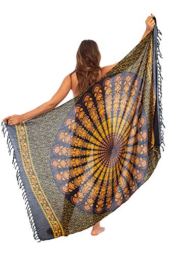 Back From Bali Womens Sarong Beach Swimsuit Bikini Cover up Wrap Peacock & Clip3
