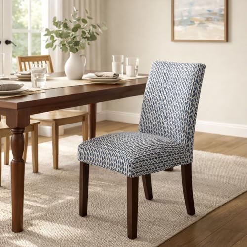 Image of HomePop Classic Parsons Dining Chair - Blue Geometric (Set of 2)