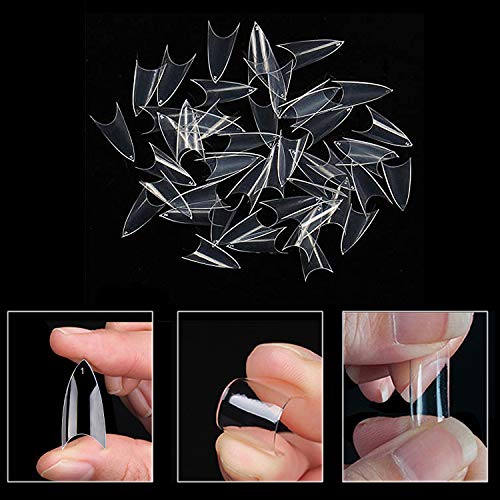 Noverlife 1000PCS Falsche französische Nagelspitzen, Stiletto-förmige Nägel, 10 Größen, künstliche Acryl-Kunstnägel mit… – Bild 5