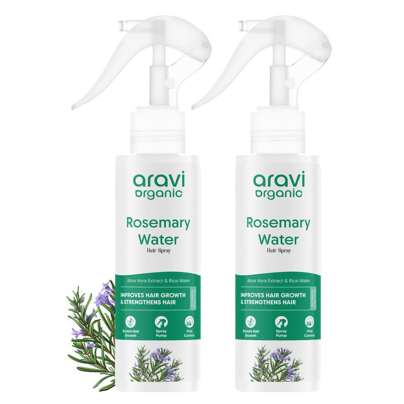Aravi Organic Rosemary Water Hair Spray with Aloe Vera & Rice Water | Stimulates Hair Follicles, Boosts Hair Growth & Thickness, Reduces Hair Fall, Breakage & Dandruff | For Men & Women - 100ml-image-9