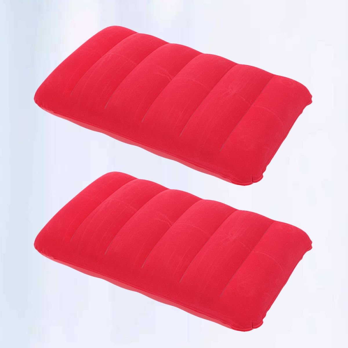 Homoyoyo 2 Pcs Inflatable PVC Flocking Camping Pillows, Multifunctional Portable Waist Cushion 65x45 Cm, Lightweight Nap Pillow for Outdoor Travel and Office Use