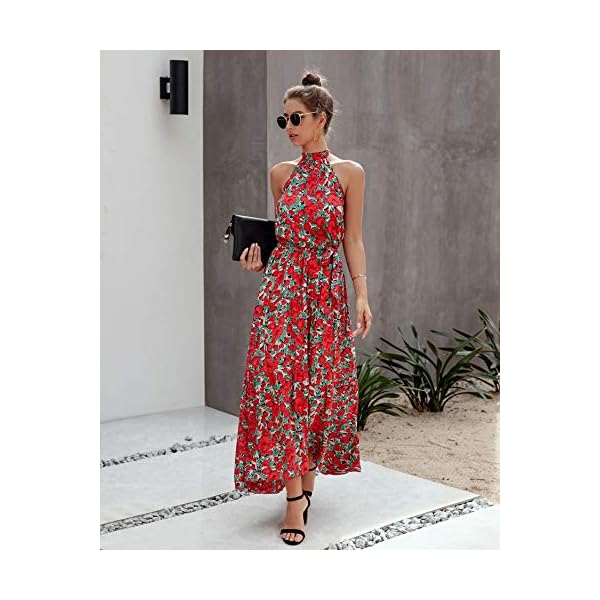 ECOWISH-Women-Dress-Halter-Neck-Boho-Floral-Print-Sleeveless-Casual-Backless-Maxi-Dresses-with-Belt ECOWISH Women Dress Halter Neck Boho Floral Print Sleeveless Casual Backless Maxi Dresses with Belt 270 Red Medium