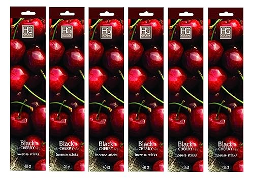Hosley 120 Pack Incense Sticks + Bonus 120 Pack (Total 240) – Black Cherry – Perfect for Home, Meditation & Aromatherapy