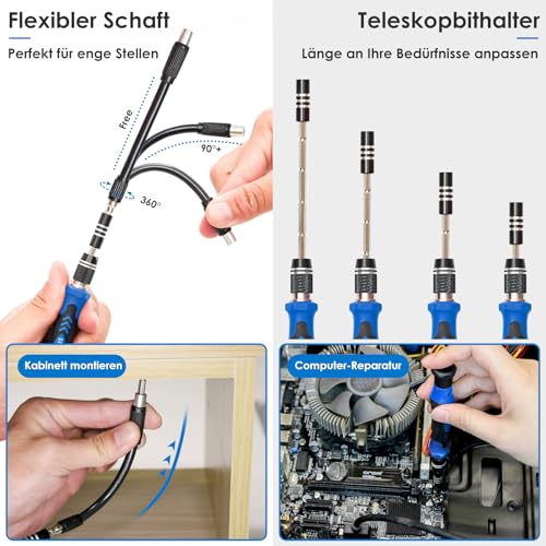 STREBITO Elektronik-Präzisionsschraubendreher-Sets 142-teilig mit 120 Bits Magnetisches Reparaturwerkzeug-Set für iPhone, MacBook… – Ansicht 4