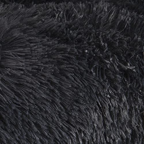 Wallace & Jones | Plüschbett Sarnia - M | Hundebett Liegekissen Donut | ca. 80 x 80 x 24 cm | Dunkelgrau