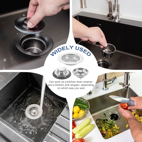 uxcell Colador para Fregadero de Acero Inoxidable Plata 6 Piezas miniatura 6