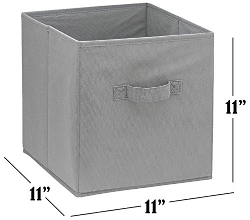 Foldable Cube Storage Bins - 6 Pack - These Decorative Fabric Storage Cubes Are Collapsible And Great Organizer For Shelf, Closet Or Underbed. Convenient For Clothes Or Kids Toy Storage (Grey) #TOP3