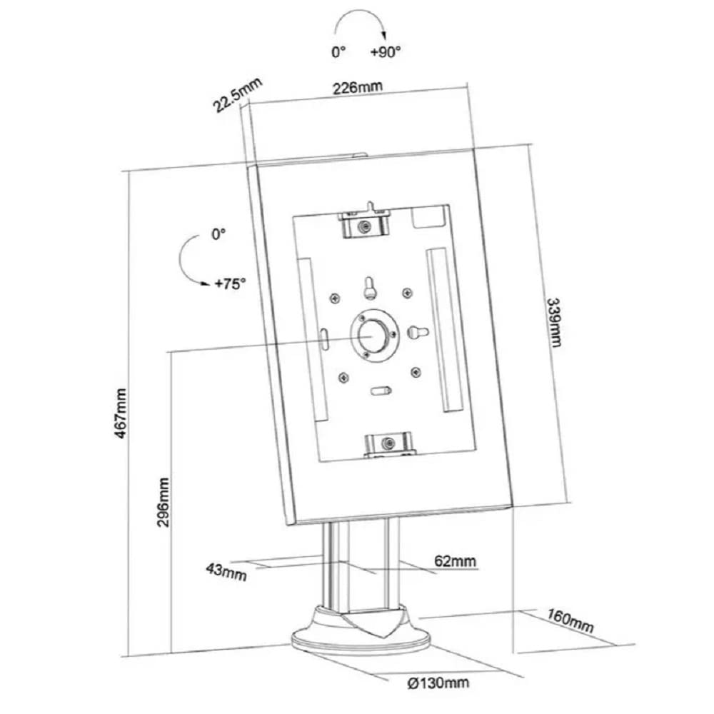 Shuttle Neomounts by Newstar - Soporte de Mesa Giratorio para Tablets de 9,7"-11", Color Blanco