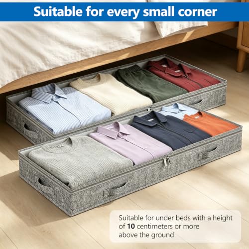 Bolsas de almacenaje bajo cama con tapa y cremallera pack de 2 organizadores de ropa de 100x50x10 cm 7