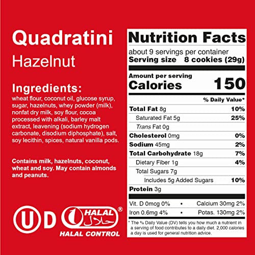 Image of Loacker Quadratini Bite Size Wafer Cookies Hazelnut - 8.82 oz