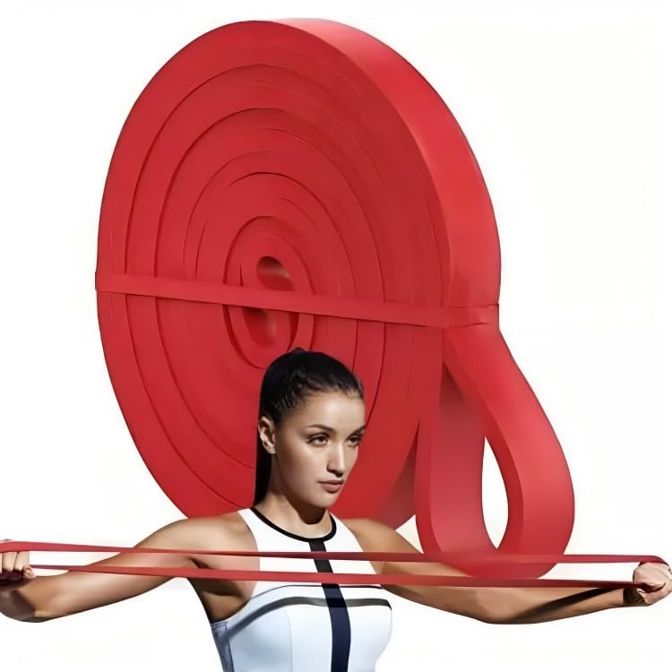 Healthtrek Light Power Resistance Band Workout | Fitness Band for Gym, Mobility, Stretching, Powerlifting, Resistance Training for Home Exercise for Men & Women (Red - 15-35 LBS) (B0CBM8QDN4) Amazon Price History, Amazon Price Tracker