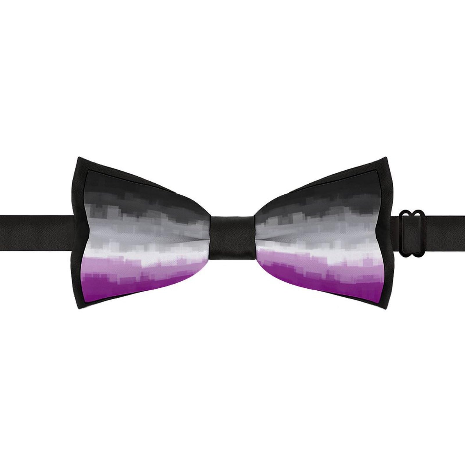 GoasNei Asexual Pride Flag LGBTQ Bow Tie for Men Adjustable Necktie Funny Tie Neck Ties for Weddings Party