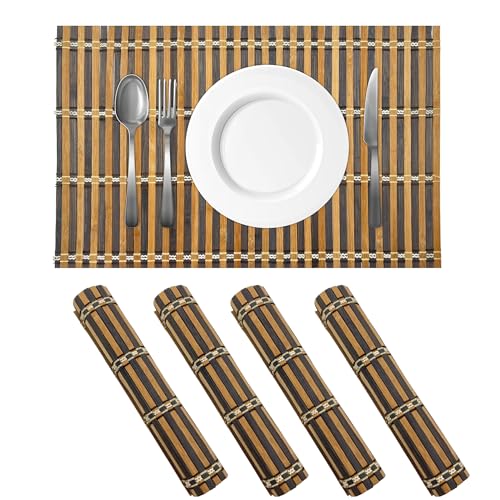 Bamboo Essentials Bamboo Placemats 4 Pack...