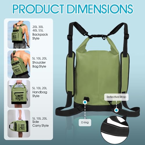 Image of MORXPLOR Dry Bag Waterproof,5L /10L /20L /30L /40L /55L Roll Top Dry Bag Backpack with WaterProof Phone Case for Swim,Kayak