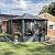 Domi 13 x 13 Sunroom Octagonal Solarium,Screen Houses for Outdoors Backyard with Lockable Sliding Door,Moveable PC Screen,Galvanized Steel Sloping Roof