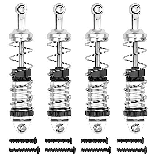 Vgoohobby Full Metal Shock Absorber Damper Compatible with MN Model MN128 MN86 MN86K MN86KS G500 1/12 RC Crawler Car (Silver)