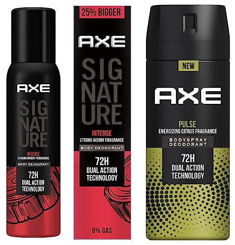 Image of AXE Signature Intense Long Lasting No Gas Body Deodorant for Men 154ml and Pulse Long Lasting Deodorant Body Spray for Men 150ml