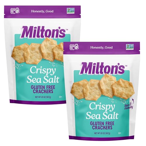 Milton’s Craft Bakers Gluten Free Crispy Sea Salt Baked Crackers, 20 Oz, Set of 2