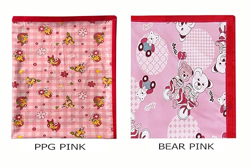 Image of EcoSoft Plastic Sheet,PVC Sheet for Kids,Rubber Sheet for Babies,Bed Wetting Protector(90 x 135 cm) (Pink Bear & Pink PPG)