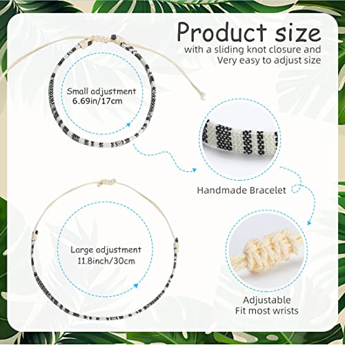 4Pcs Beach Bracelet Set For Men And Women, Surfer Men Bracelet, Braided Boho Summer Bracelets Adjustable Men’s Bracelet Handmade Women Girls Bracelet String Rope Ankle Bracelets Gifts Birthday Gift #TOP2