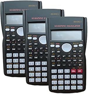 Scientific Calculator, 2 Line LCD Display Statistical Calculator, Multifunctional Scientific Calculator for Middle High School Students, Professionals and Researchers (3 Packs)