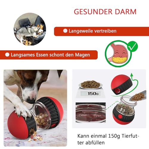 JWTEEE Intelligenzspielzeug für Hunde - Hundespielzeug Intelligenz, Futterball mit Einfacher Befüllung, Perfekt für Indoor & Outdoor Interaktive Aktivitäten - Snackball für Kleine und Mittlere Hunde