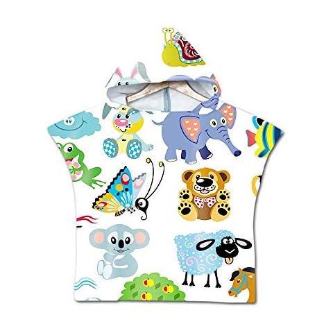 Treer Children's Hooded Beach Towel Robe Cover