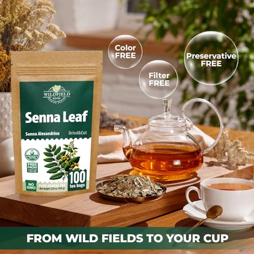 Image of 100 Bags Senna Leaf Senna Leaves Tea Herbal Tea (Senna Alexandrina) - 100 Count 1.5g Bags Hoja De Sen Hojas De Sen Para Te