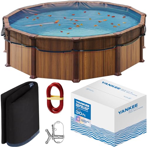 Yankee Pool Leaf Net Cover for 30 Ft. Above-Ground Round Pool - Heavy-Duty 0.15”, Net to Protect from Leaves, Debris | Leaf Catcher to Prevent Clogging