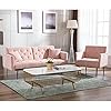 63″ Velvet Sofa Set, Loveseat & Single Sofa Chair, Convertible Futon Sofa Bed, Accent Sofa, Futon Recliner, Golden Metal Legs, 2 Couch Pillows, Mid Century Modern Sofas for Home Living Room Bedroom