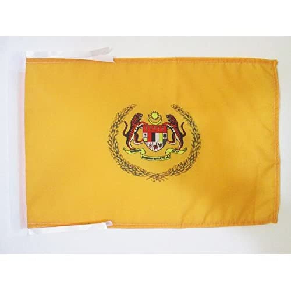 AZ FLAG - Royal Standard of Malaysia Flag - 18'' x 12'' - 100% Polyester Malaysian Kingdom Small Banner with Two Cords - Fade Resistant - Vivid Colors - 18x12 in - 45x30 Cm โ image 1