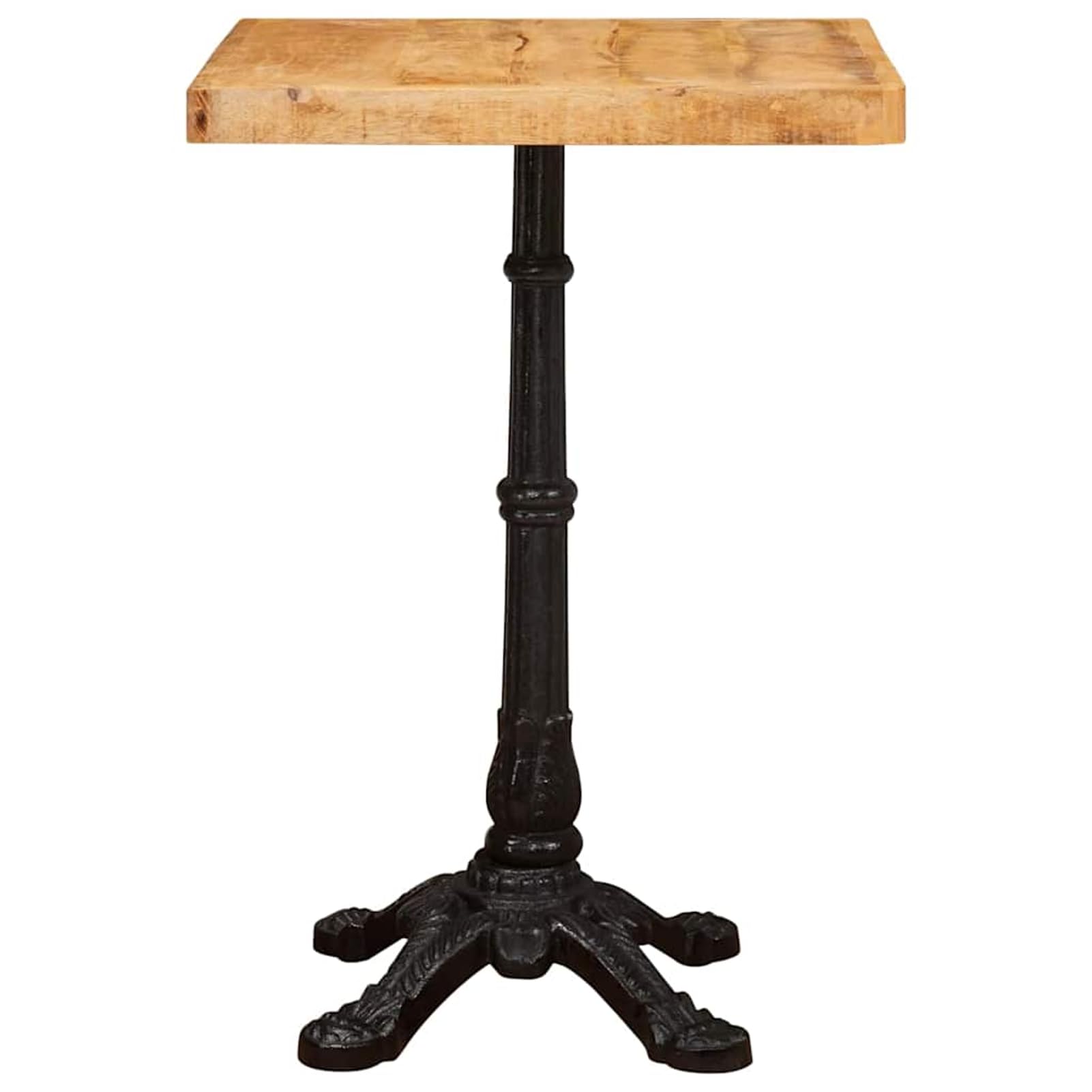 Gecheer Tavolo Bistrot Marrone, 50 x 50 x 76 cm, Legno di Mango, Industriale, Rustico e Elegante, per Cene e Pasti Rilassati