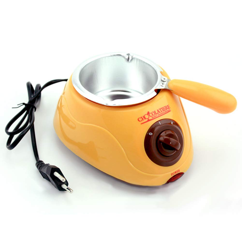 Aoile Hot Chocolate Melting Pot Electric Fondue Melter Machine DIY Baking Tool Yellow US Regulation 110V