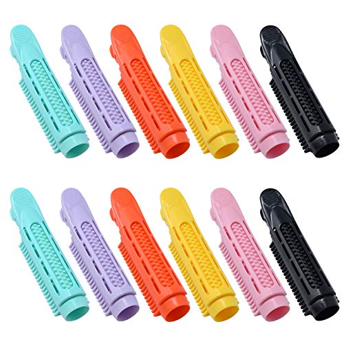 12 PCS Volumizing Hair Root Clip,Natural Fluffy Hair Clip Hair Self Grip Root Volume Hair Curler Clip,6 Colors Curly Hair Styling Tool Hair Rollers Small And Easy to Carry
