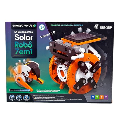 KIT EXPERIMENTOS SOLAR ROBÔ 7 EM 1 BRINQUEDO ENERGIA SOLAR EXPERI...