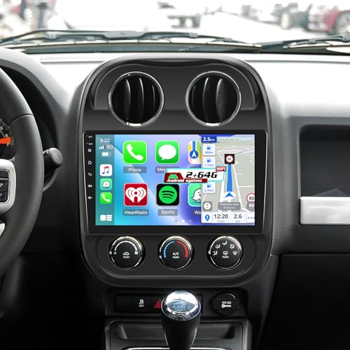 EKAT [2G+64G] 10 inch Screen for Jeep Compass Patriot Radio 2010-2016, Android Compass Car Stereo with Carplay/Android Auto/1080P/Bluetooth/WiFi +AHD Backup Camera