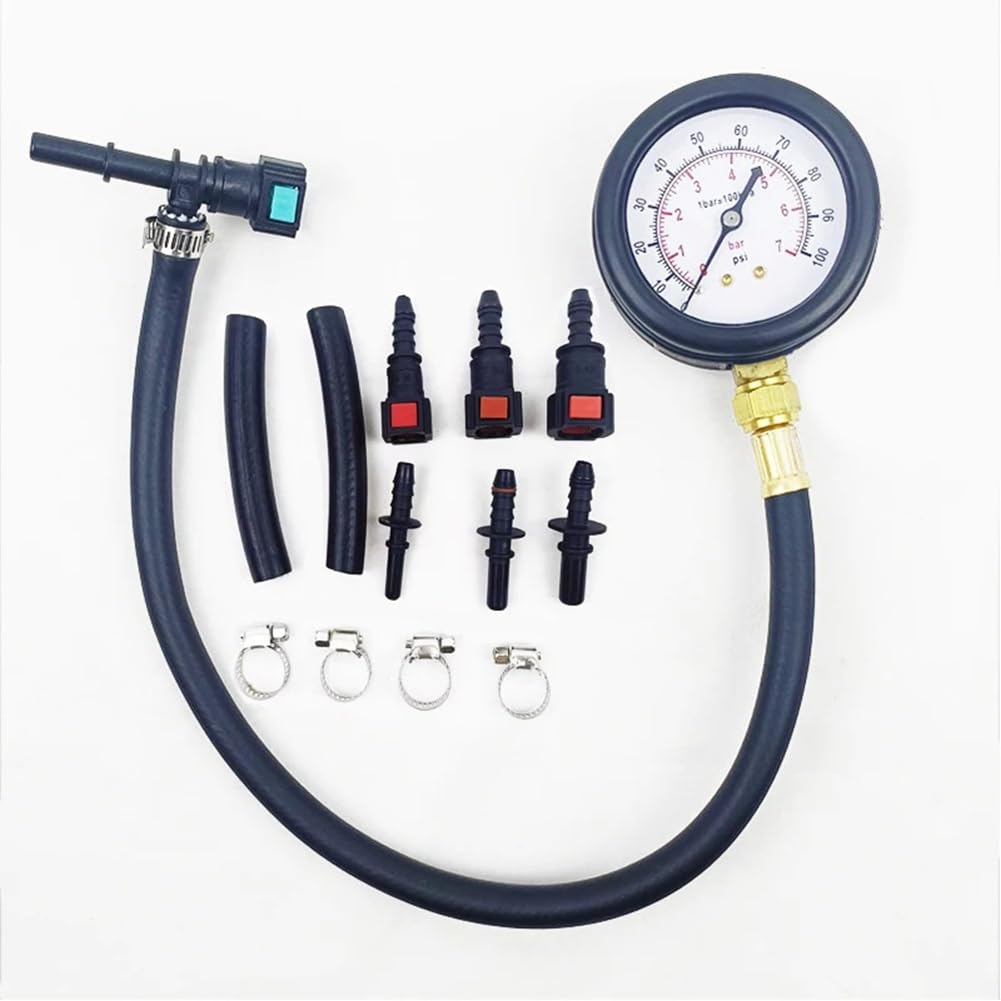 de combustible para coche, gasolina, moto, coche, probador de presión, medidor de presión, 0 – 100 PSI, 6,3/7,89/9,49 con válvula