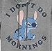 Disney Junior's Lilo Stitch Mornings Women's Long Sleeve Cowl Neck Pullover, Gray Heather, XX-Large