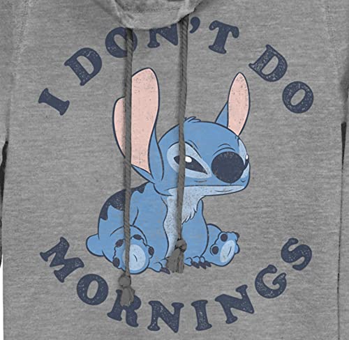 Image of Junior's Lilo & Stitch I Don't Do Mornings Stitch Cowl Neck Sweatshirt