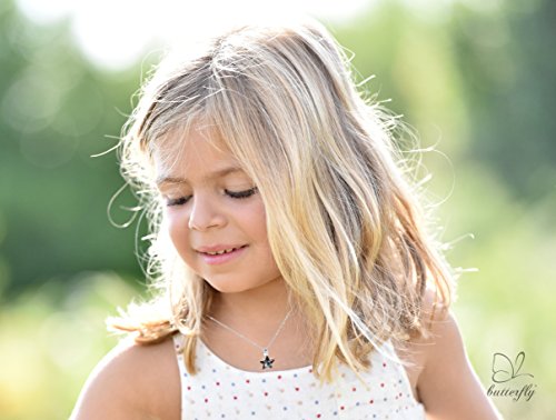 Butterfly Bambine Ragazze Catena Argento Vero