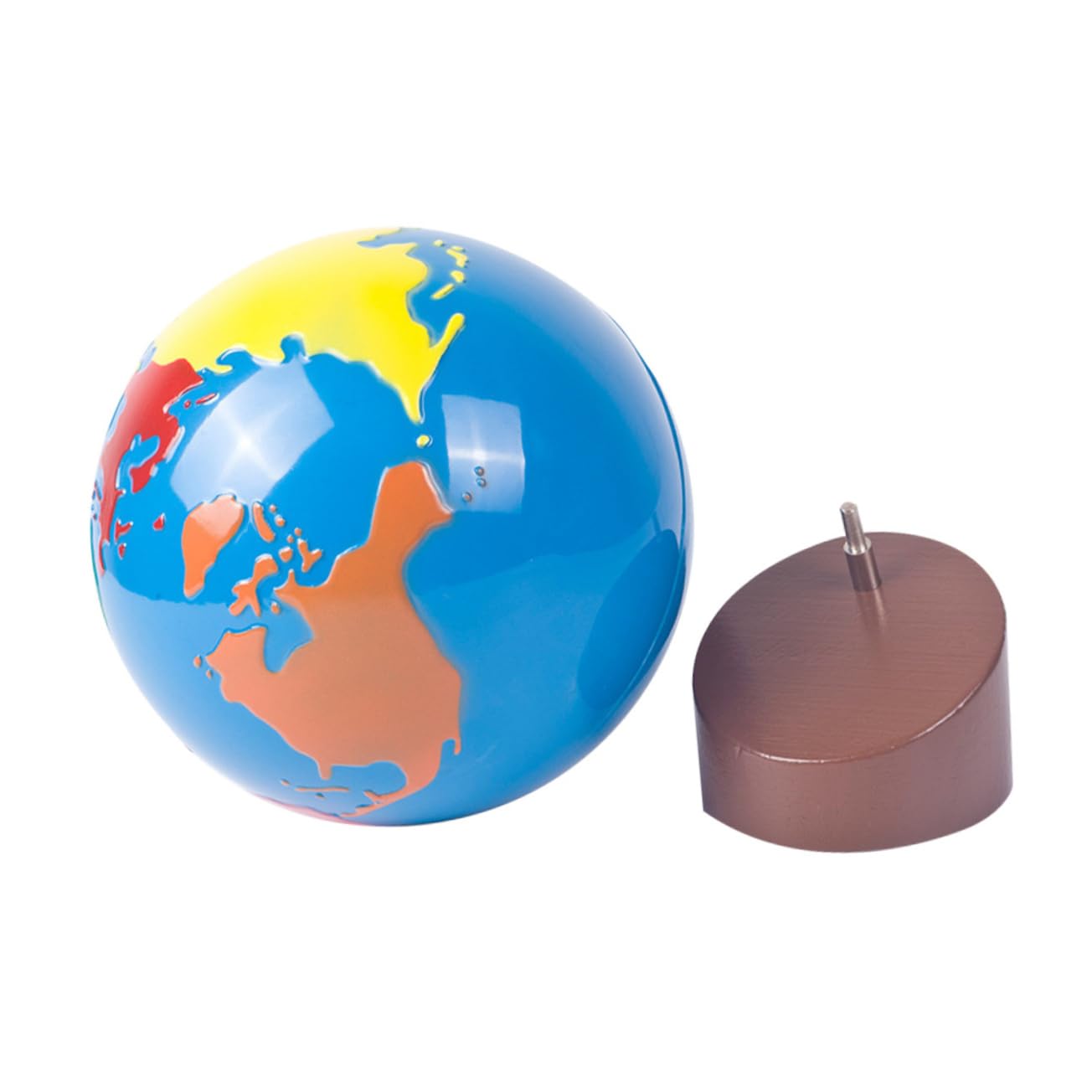 PartyKindom Globo Terráqueo Infantil de Madera para Uso Educativo y Adorno con Pintura Ecológica