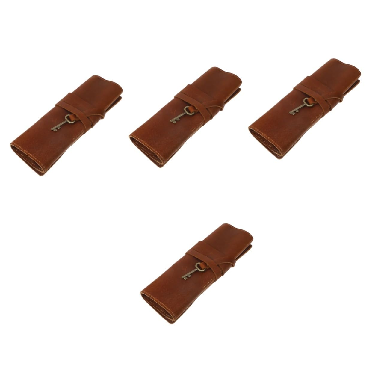 SEWACC 4piezas Estuche Enrollable De Lápices De Piel Vintage Bolsa Multifuncional para Bolígrafos y Lápices Organizador De Papelería