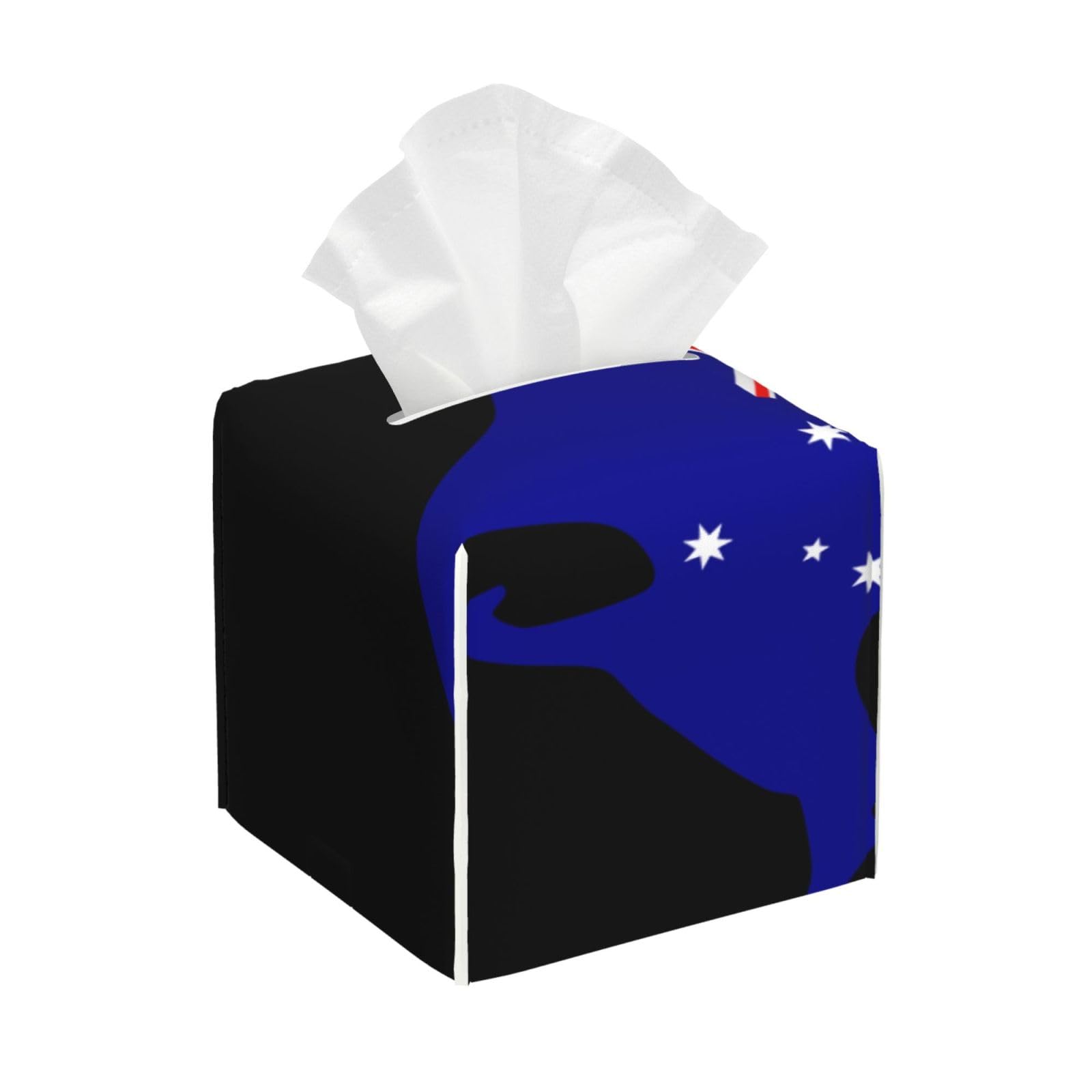 Australian Kangaroo Flag Square Tissue Box Cover with Modern and Stylish Bottom Tissue Box Storage Space