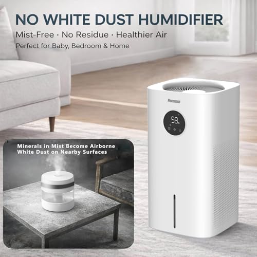 Powerscale MF6 Evaporative Humidifiers for Bedroom, 1.8 Gal Top-Fill, Up to 700mL/h Mist-Free Output, WiFi Smart Touchscreen Control, Auto Filter Dry, Electrolysis Self-Clean, Quiet Sleep Mode - image 2