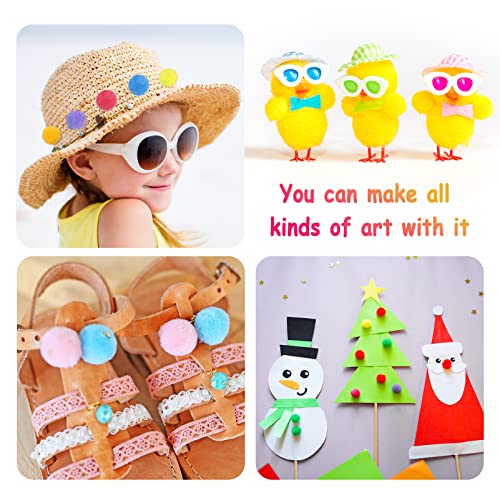 Aoibrloy [400 Pcs] 300Pcs 1Inch Pom Poms With 100Pcs Wiggle Eyes, Multicolor Craft Pom Pom Balls For Kids Diy Arts And Crafts Projects And Decorations #TOP3